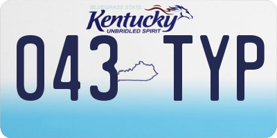 KY license plate 043TYP