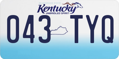 KY license plate 043TYQ