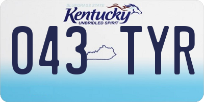KY license plate 043TYR