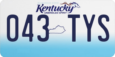KY license plate 043TYS