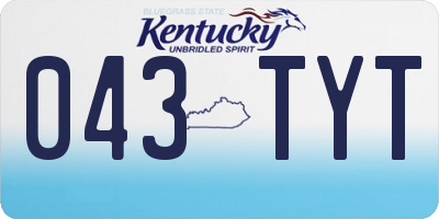 KY license plate 043TYT