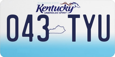 KY license plate 043TYU