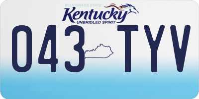 KY license plate 043TYV