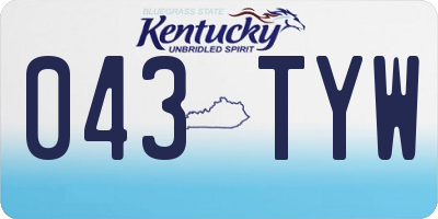 KY license plate 043TYW
