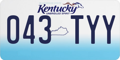 KY license plate 043TYY