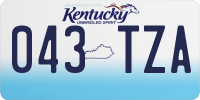KY license plate 043TZA