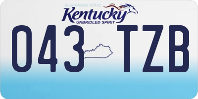 KY license plate 043TZB