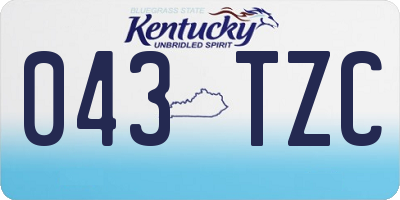 KY license plate 043TZC