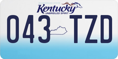 KY license plate 043TZD