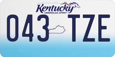 KY license plate 043TZE