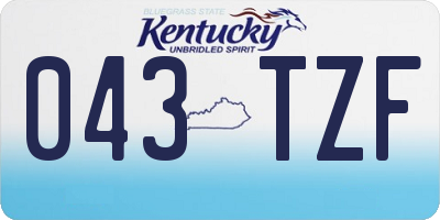 KY license plate 043TZF