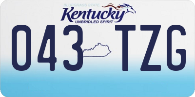 KY license plate 043TZG