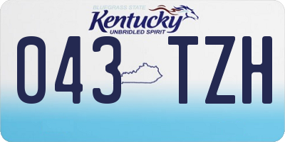 KY license plate 043TZH