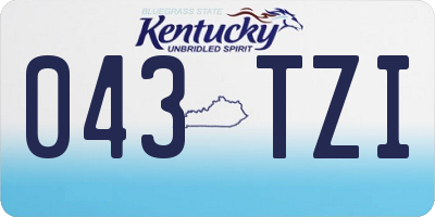 KY license plate 043TZI