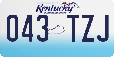 KY license plate 043TZJ
