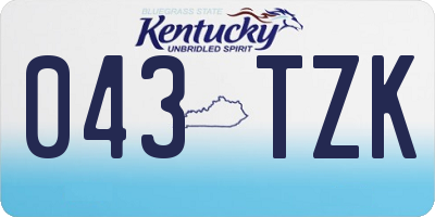 KY license plate 043TZK