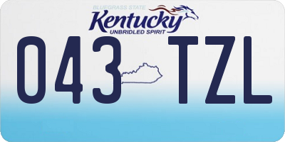 KY license plate 043TZL