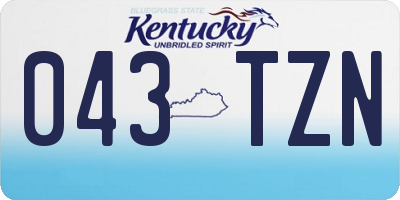 KY license plate 043TZN