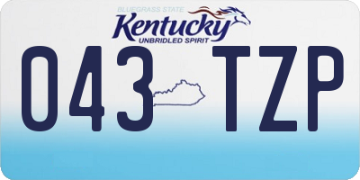 KY license plate 043TZP