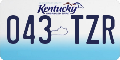 KY license plate 043TZR
