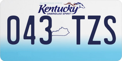 KY license plate 043TZS
