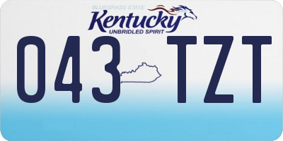 KY license plate 043TZT