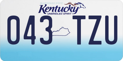 KY license plate 043TZU