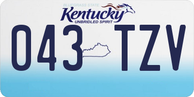 KY license plate 043TZV