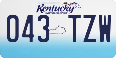 KY license plate 043TZW