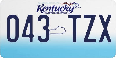 KY license plate 043TZX