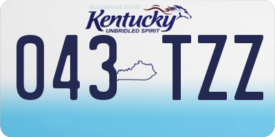 KY license plate 043TZZ