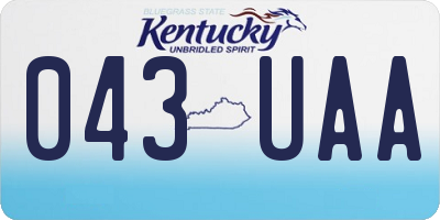 KY license plate 043UAA