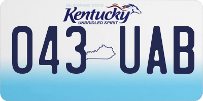 KY license plate 043UAB