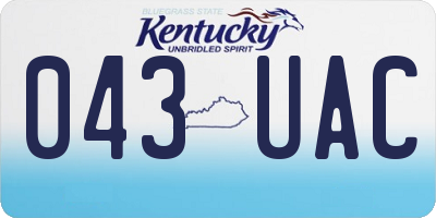 KY license plate 043UAC