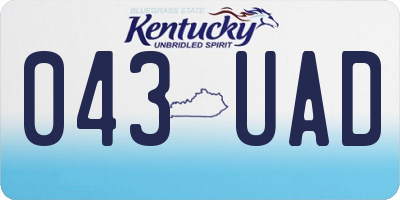 KY license plate 043UAD