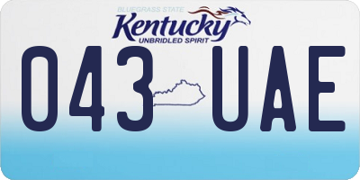 KY license plate 043UAE