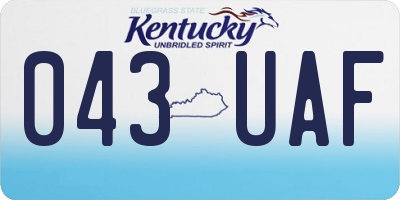 KY license plate 043UAF