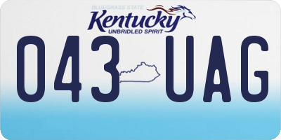 KY license plate 043UAG