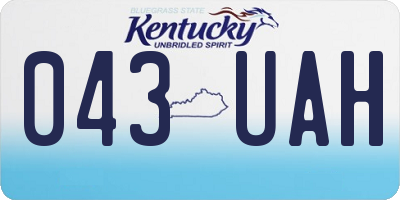KY license plate 043UAH