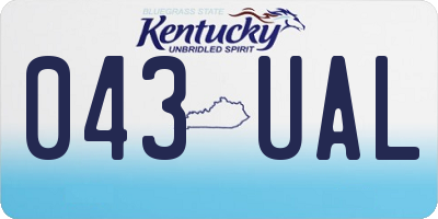 KY license plate 043UAL