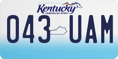 KY license plate 043UAM