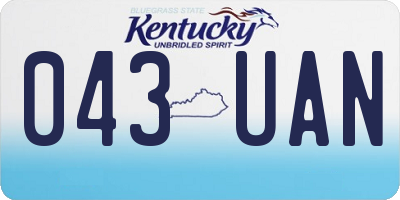 KY license plate 043UAN