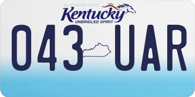 KY license plate 043UAR