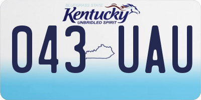 KY license plate 043UAU