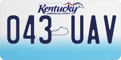 KY license plate 043UAV
