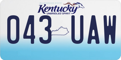 KY license plate 043UAW