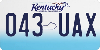 KY license plate 043UAX
