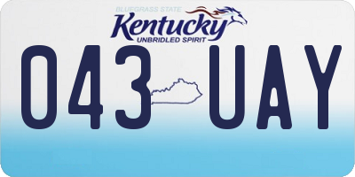 KY license plate 043UAY