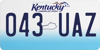 KY license plate 043UAZ