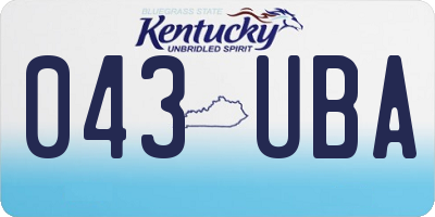 KY license plate 043UBA
